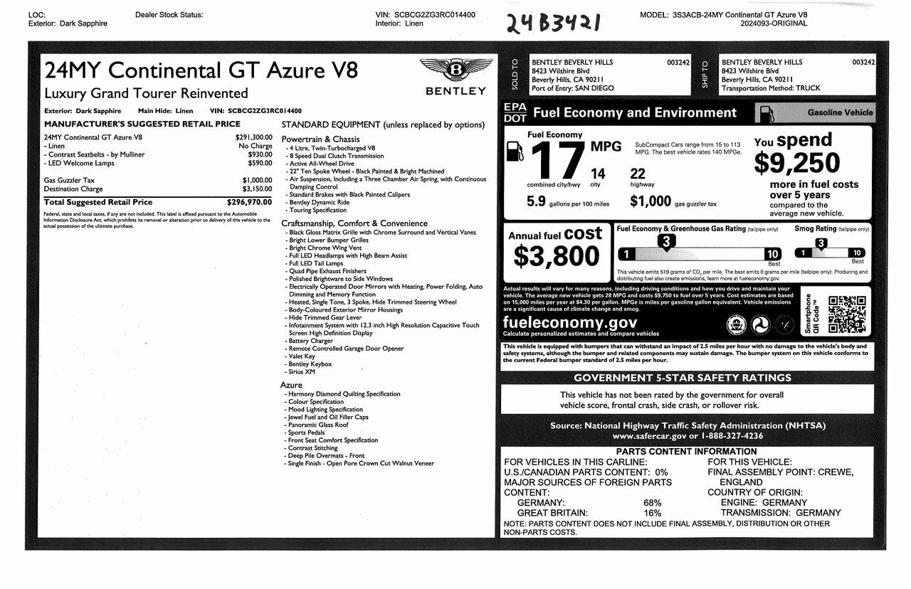 2024 Bentley GT Azure For Sale (3)