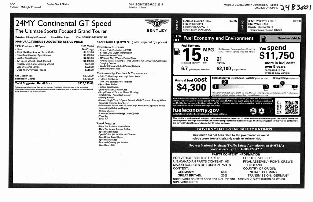 New 2024 Bentley GT Speed For Sale (3)